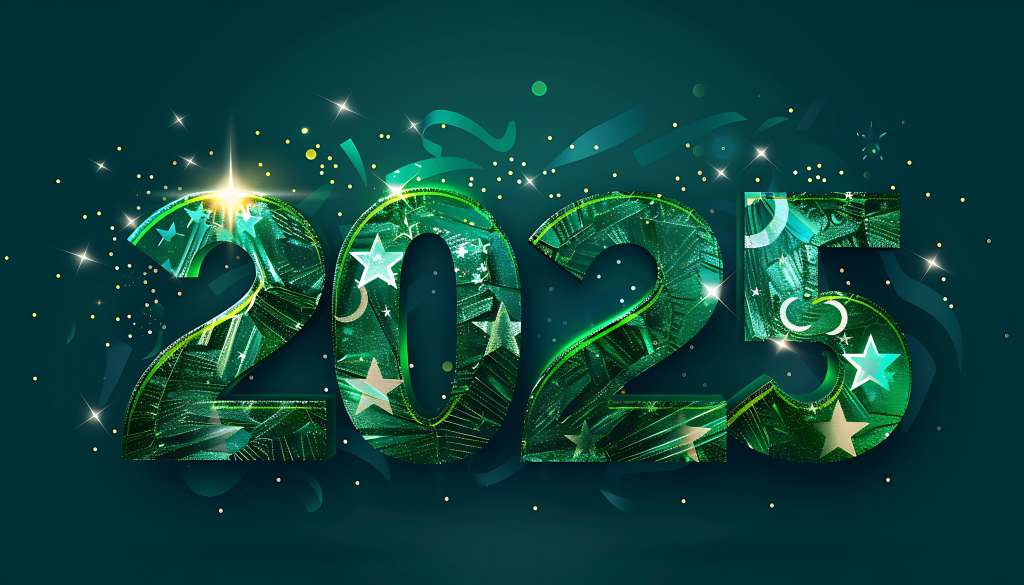 Happy New Year Celebrate 2025 Text Effect Background